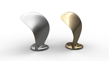 3D renderings of a old and optimised propeller blades highlighting surface shape details